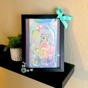 OOAK Kawaii Art Piece – Handmade Cute Character Artwork (Mixed Media, One Size)